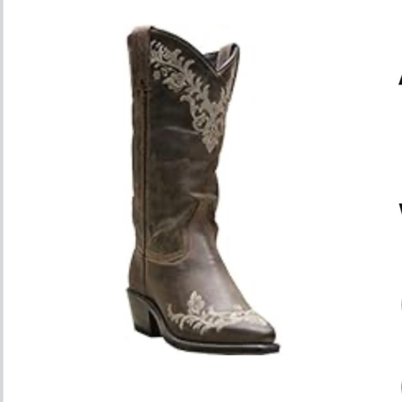 NWT Abilene Women's Western Embroidered Boot Medium Toe Grey - 6.5